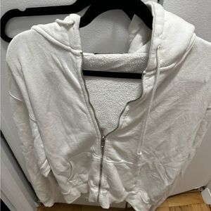 Brandy Melville white zip up sweatshirt
